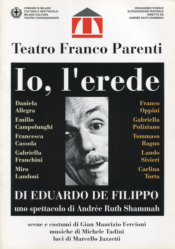 La copertina del programma di Sala di Io, l'erede