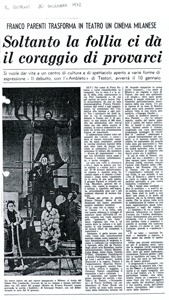 il giorno 20 dicembre 1972