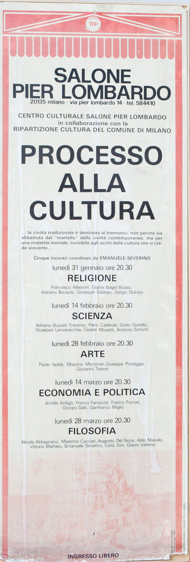 La locandina degli incontri 